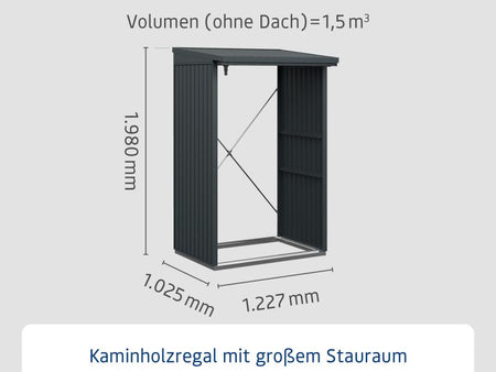 EcoStar Kaminholzregal ,TREND-V,TYP1, Anthrazitgrau