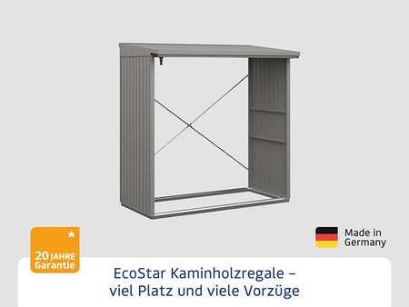 EcoStar Kaminholzregal ,TREND-V,TYP2, Grau Aluminum