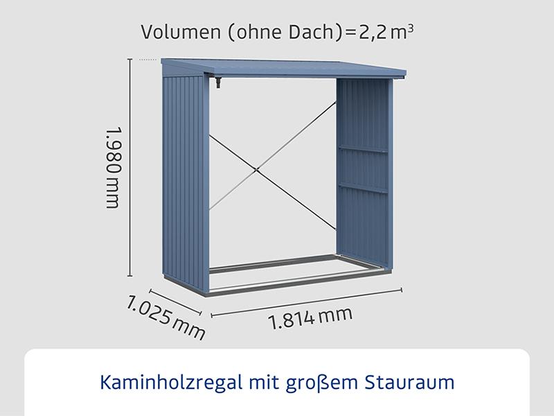 EcoStar Kaminholzregal ,TREND-V,TYP2, Taubenblau