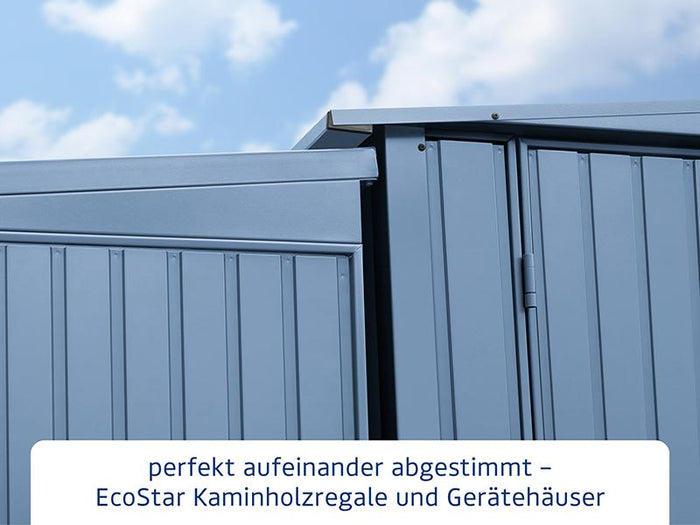 EcoStar Kaminholzregal ,TREND-V,TYP2, Taubenblau