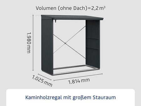 EcoStar Kaminholzregal ,TREND-V,TYP2, Anthrazitgrau