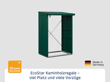 EcoStar Kaminholzregal, ELEGANT-V, TYP1, Moosgrün