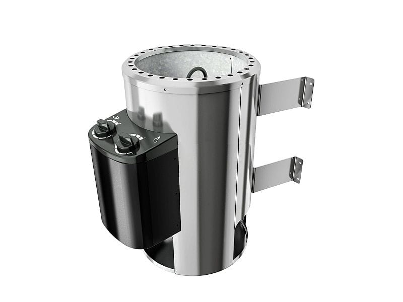 Fanja - Karibu Sauna Plug & Play 3,6 kW Ofen integr. Strg - ohne Dachkranz - Klarglas Ganzglastür