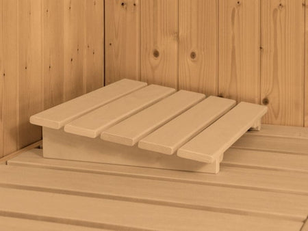 Fanja - Karibu Sauna Plug & Play 3,6 kW Ofen integr. Strg - ohne Dachkranz - Klarglas Ganzglastür