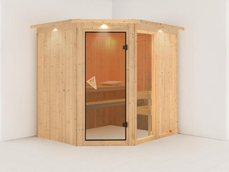 Fiona 2 - Karibu Sauna ohne Ofen - mit Dachkranz -
