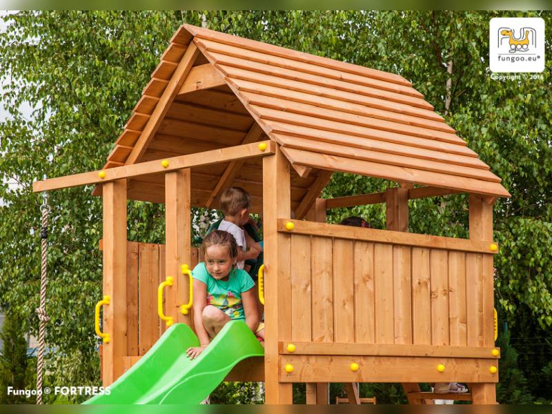 FUNGOO MAXI SET  JOYFUL CASTEL (My_SPACE_XL FORTRESS Toybox Rainbow) / NADELHOLZ teak impr.