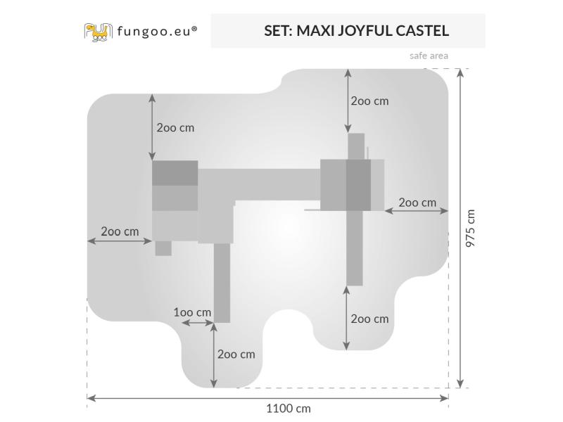 FUNGOO MAXI SET  JOYFUL CASTEL (My_SPACE_XL FORTRESS Toybox Rainbow) / NADELHOLZ teak impr.