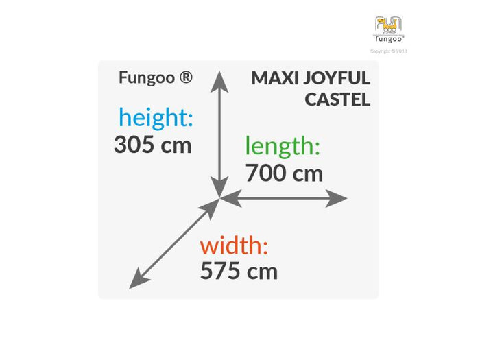 FUNGOO MAXI SET  JOYFUL CASTEL (My_SPACE_XL FORTRESS Toybox Rainbow) / NADELHOLZ teak impr.
