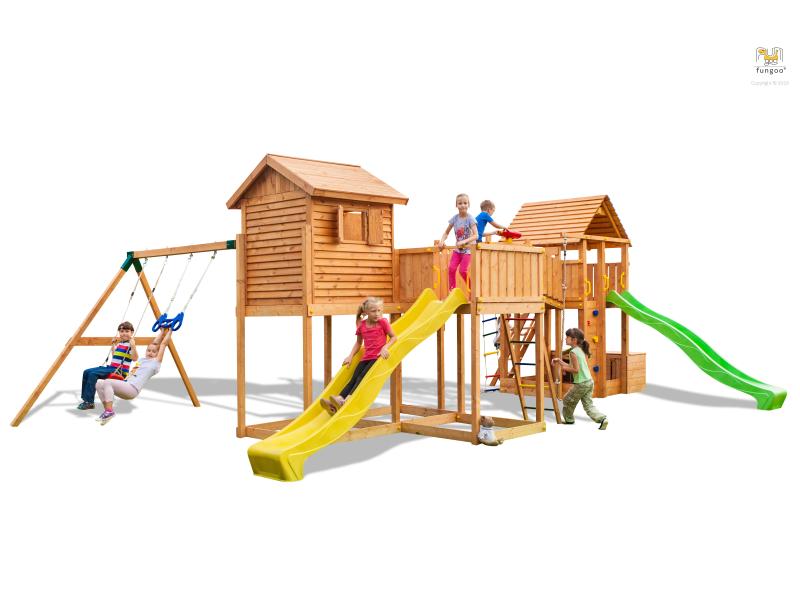 FUNGOO MAXI SET  PLAY BOX (My_SIDE FORTRESS Toybox Rainbow Move+) / NADELHOLZ teak impr.
