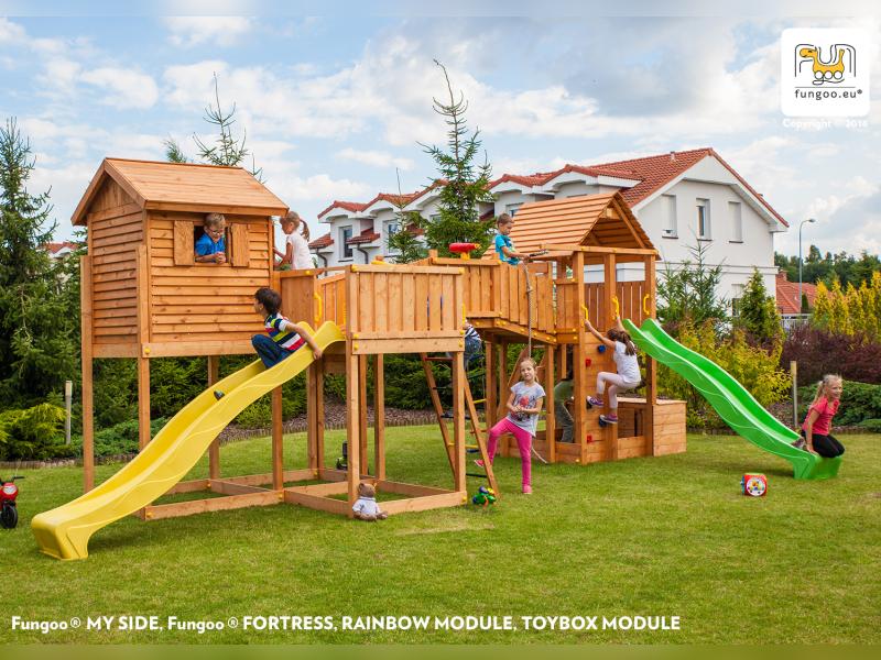FUNGOO MAXI SET  SIZED PLAZA (My_SIDE FORTRESS Toybox Rainbow) / NADELHOLZ teak impr