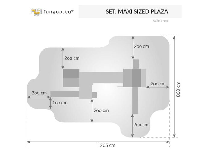 FUNGOO MAXI SET  SIZED PLAZA (My_SIDE FORTRESS Toybox Rainbow) / NADELHOLZ teak impr