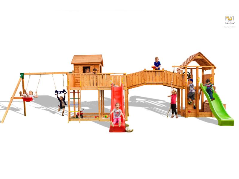 FUNGOO MAXI SET  SMILE FARM (My_SPACE_XL FORTRESS Toybox Rainbow Move+) / NADELHOLZ teak impr.