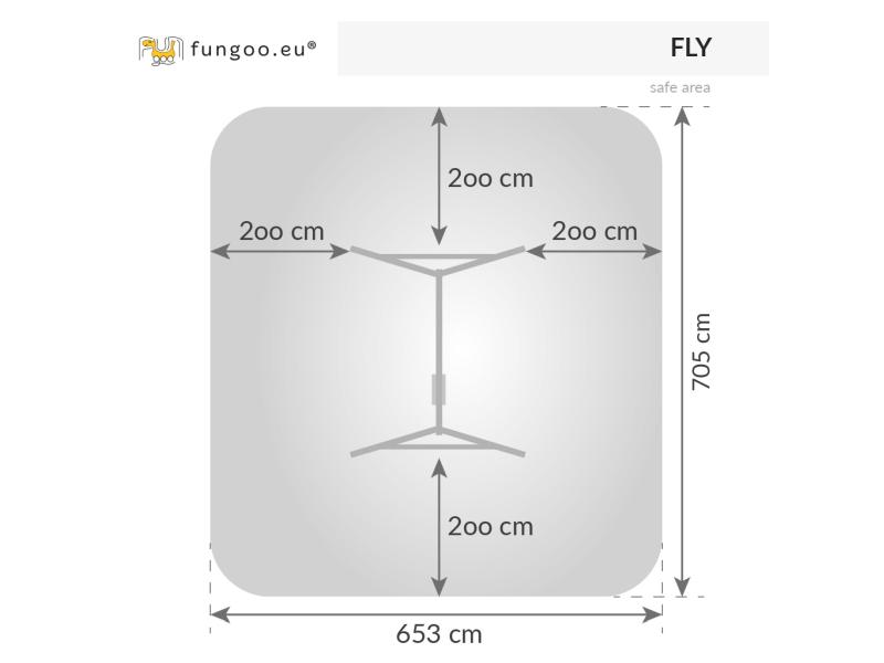 FUNGOO SWING FLY 2.0 (Schaukelgestell mit roter Schaukelsitz und grüner Schaukelsitz) / NADELHOLZ te