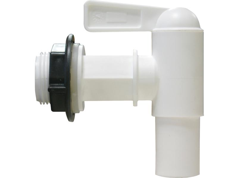 Garantia Regentonnen Auslaufhahn 3/4 " weiß,  inkl. Dichtung und Kontermutter