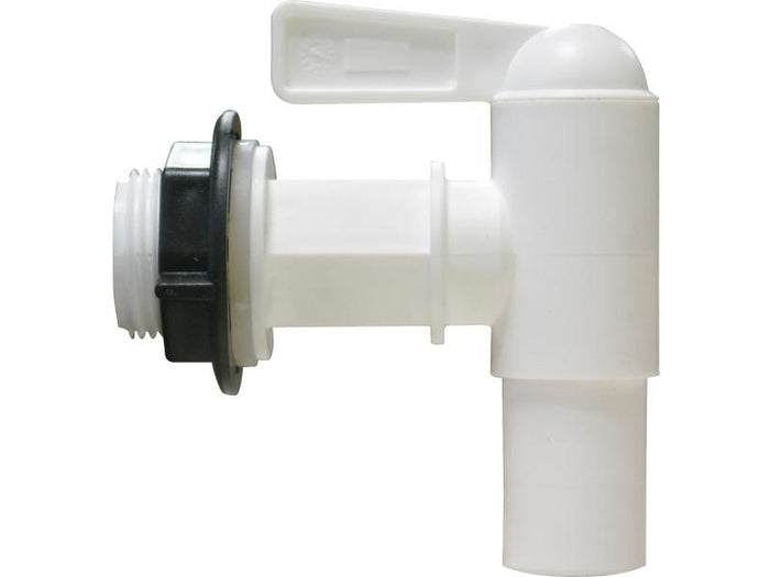 Garantia Regentonnen Auslaufhahn 3/4 " weiß,  inkl. Dichtung und Kontermutter