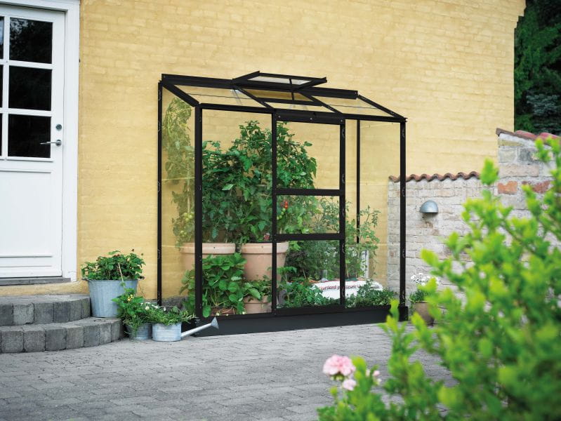 Halls Gewächshaus Altan 3 Schwarz Blankglas
