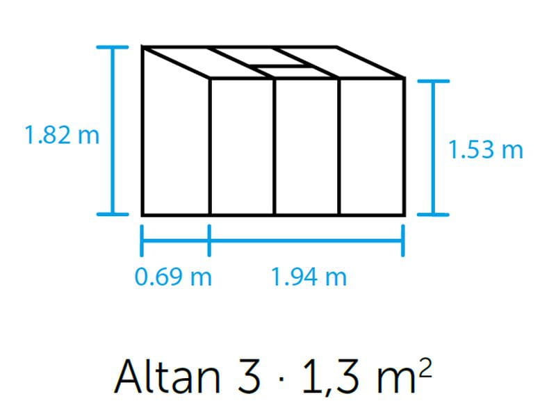 Halls Gewächshaus Altan 3 Schwarz Blankglas
