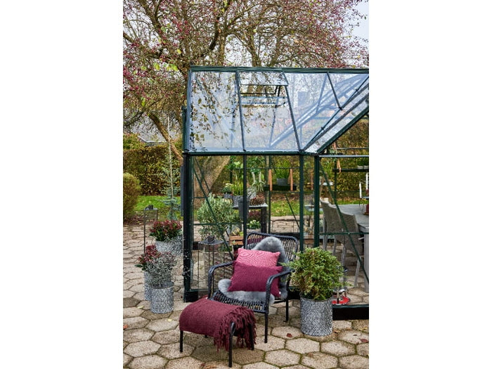Halls Gewächshaus Garden Room Grün Sicherheitsglas SPARSET inkl. Fundament