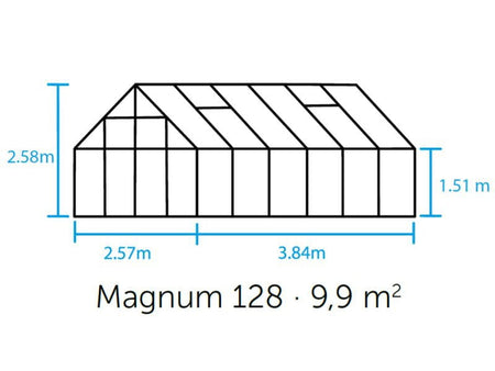 Halls Gewächshaus Magnum 128 Alu SDPL