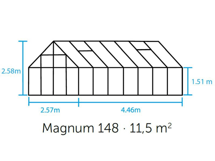 Halls Gewächshaus Magnum 148 Alu SDPL