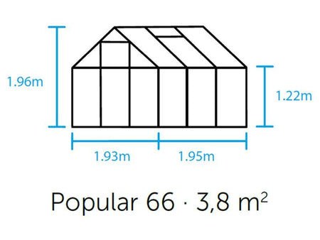 Halls Gewächshaus Popular 66 Alu SDPL