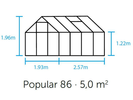 Halls Gewächshaus Popular 86 Blankglas