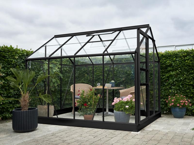 Halls Gewächshaus Popular 86 Schwarz Blankglas