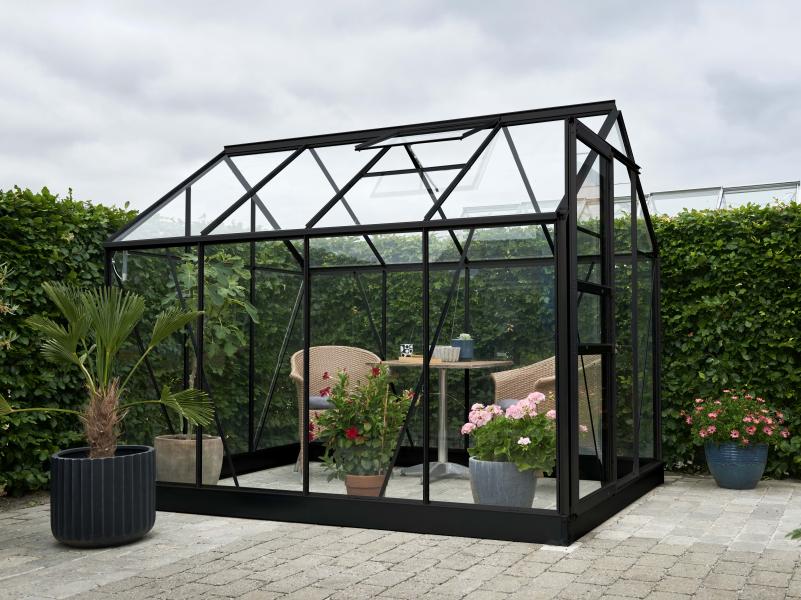Halls Gewächshaus Popular 86 Schwarz Sicherheitsglas