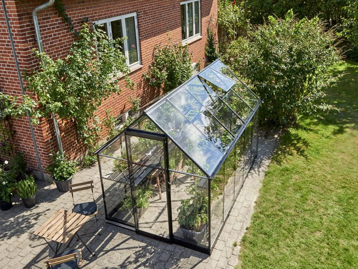 Halls Gewächshaus Qube 610 Schwarz Sicherheitsglas