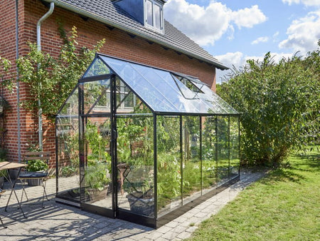 Halls Gewächshaus Qube 610 Schwarz Sicherheitsglas