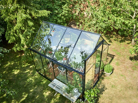 Halls Gewächshaus Qube 68 Schwarz Sicherheitsglas
