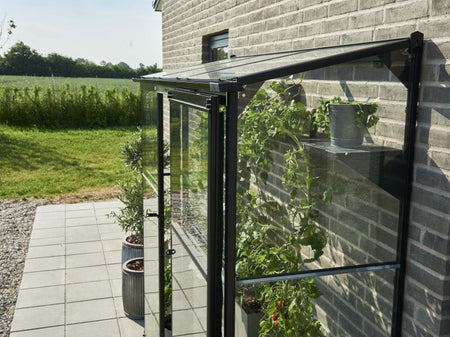 Halls Gewächshaus Qube Lean-to 26 Schwarz Sicherheitsglas