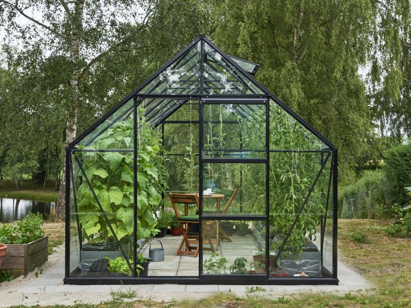 Halls Gewächshaus Universal 148 Schwarz 3 mm Blankglas