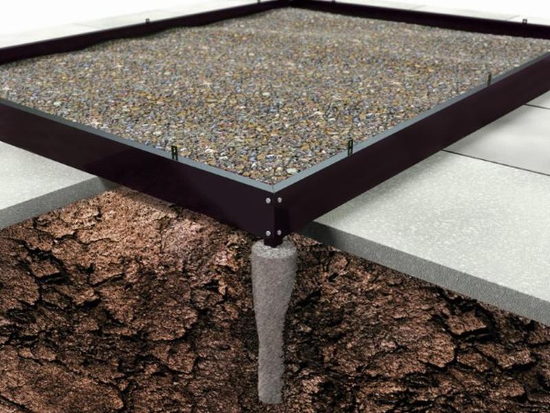 Halls Stahl-Fundament für Gewächshaus Qube Square, schwarz