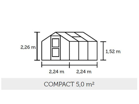 Juliana Gewächshaus Compact 5.0 Anthrazit Sicherheitsglas