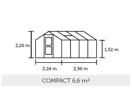 Juliana Gewächshaus Compact 6.6 Alu Sicherheitsglas