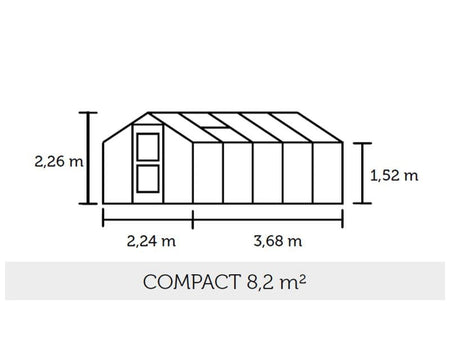 Juliana Gewächshaus Compact 8.2 Anthrazit Stegdoppelplatten