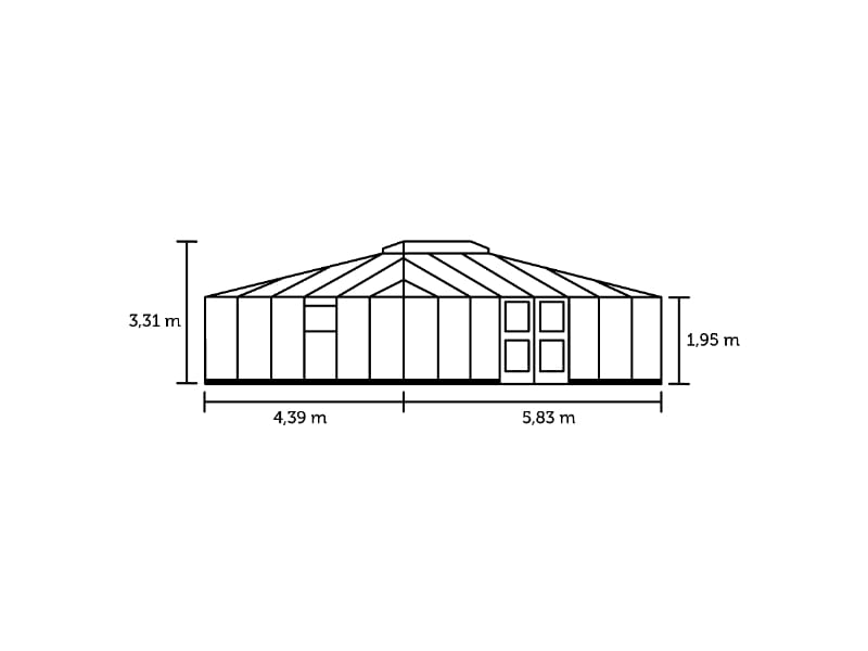 Juliana Gewächshaus Grand Oase 25,6 qm, Anthrazit pulverbeschichtet, 3mm Sicherheitsglas