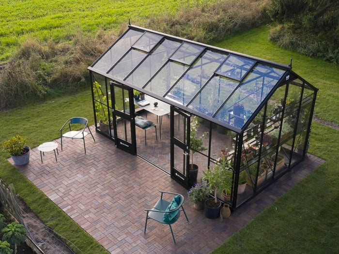 Juliana Gewächshaus Jubii 60 Schwarz 10,9 m² mit 3 mm Sicherheitsglas
