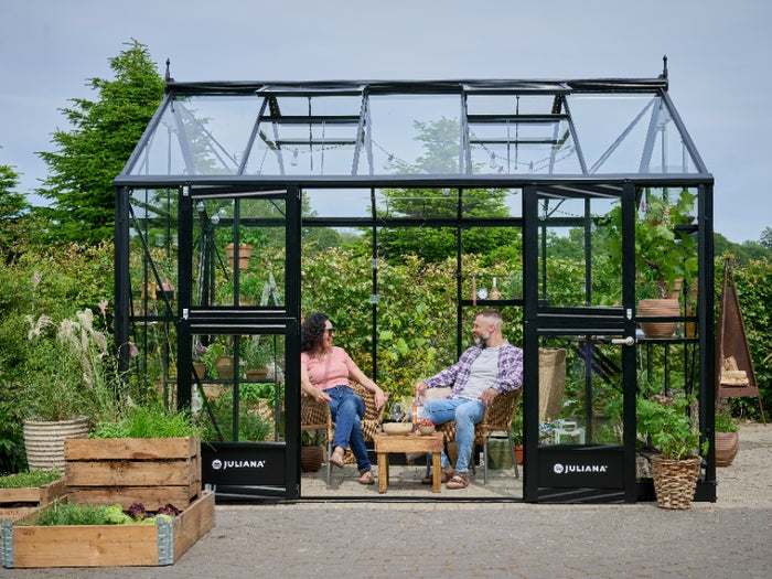 Juliana Gewächshaus Jubii 60 Schwarz 10,9 m² mit 3 mm Sicherheitsglas