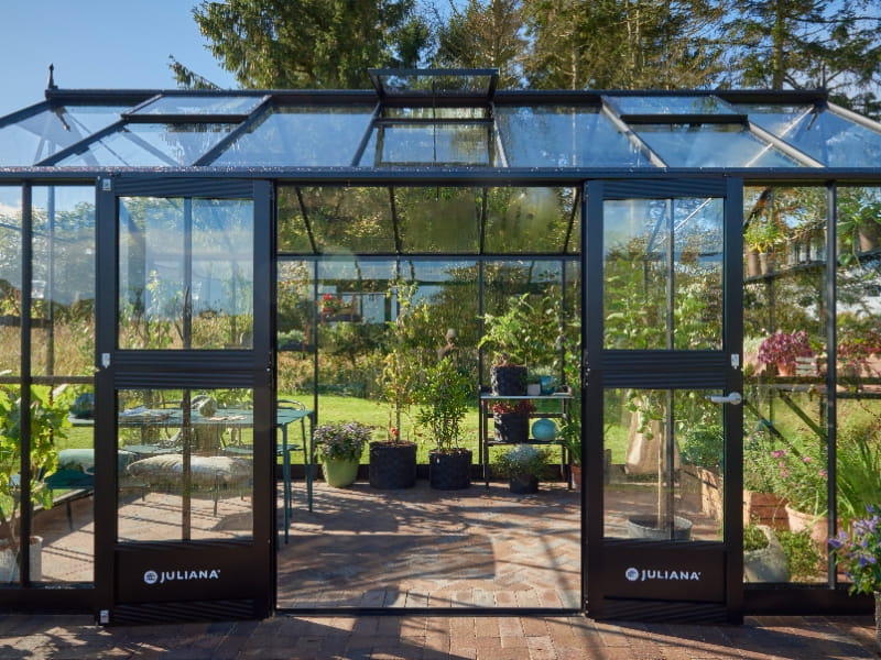 Juliana Gewächshaus Jubii 60 Schwarz 15,1 m² mit 3 mm Sicherheitsglas