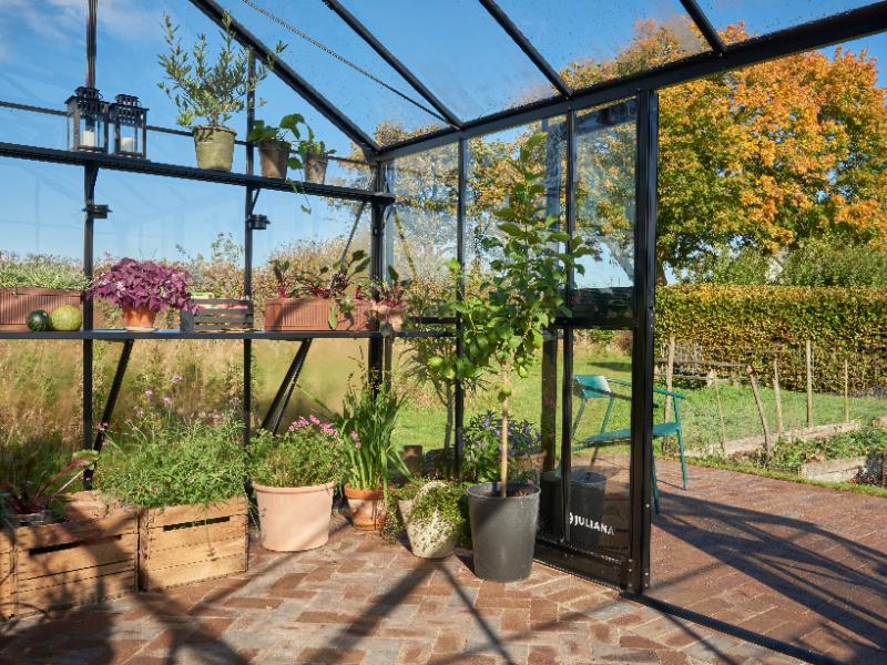 Juliana Gewächshaus Jubii 60 Schwarz 15,1 m² mit 3 mm Sicherheitsglas