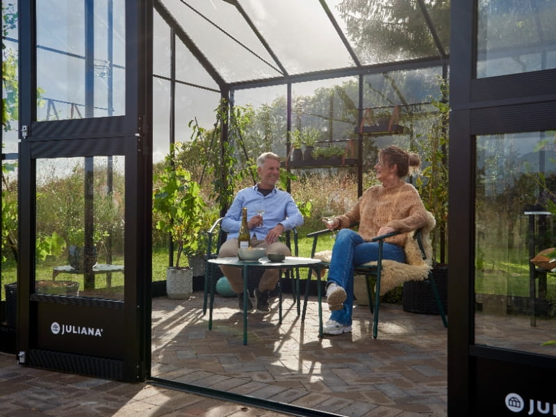 Juliana Gewächshaus Jubii 60 Schwarz 15,1 m² mit 3 mm Sicherheitsglas