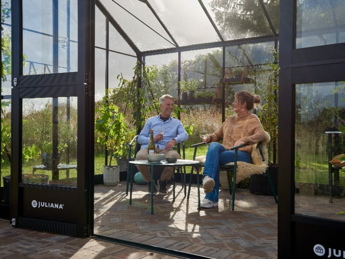 Juliana Gewächshaus Jubii 60 Schwarz 15,1 m² mit 3 mm Sicherheitsglas