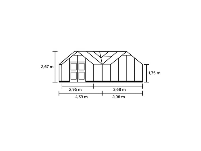 Juliana Gewächshaus Orangerie 15,1 qm, Anthrazit mit 3mm Sicherheitsglas - SPARSET inkl. Fundament