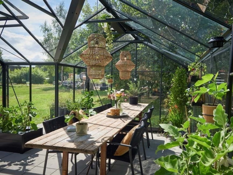 Juliana Gewächshaus Orangerie 21,5 qm, Anthrazit mit 3mm Sicherheitsglas