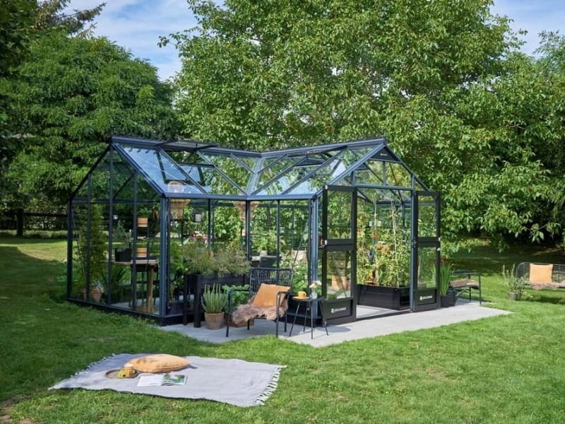 Juliana Gewächshaus Orangerie 21,5 qm, Anthrazit mit 3mm Sicherheitsglas