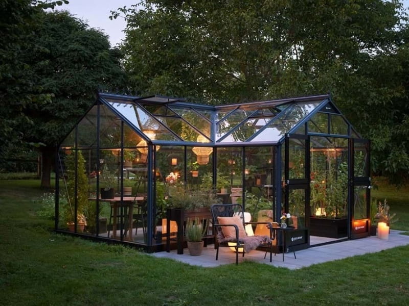 Juliana Gewächshaus Orangerie 21,5 qm, Anthrazit mit 3mm Sicherheitsglas