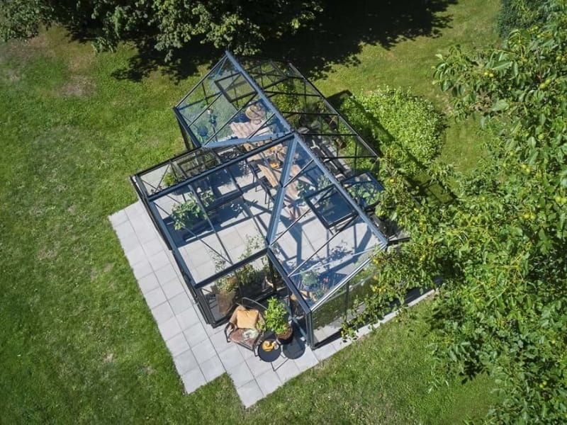 Juliana Gewächshaus Orangerie 21,5 qm, Anthrazit mit 3mm Sicherheitsglas