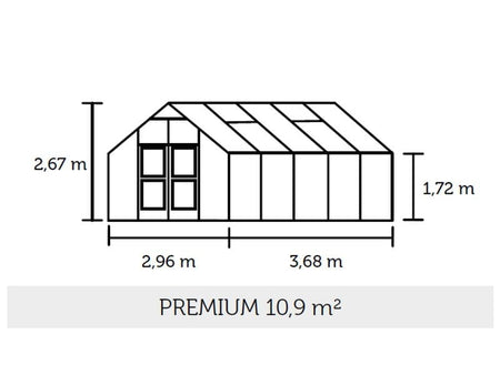 Juliana Gewächshaus Premium 10.9 anthrazit SDPL 10 mm